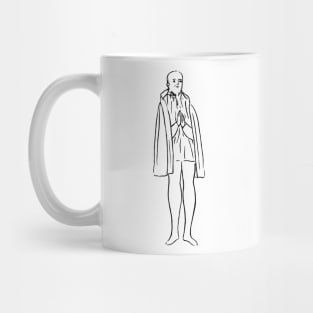 Praying bald man silhouette Mug